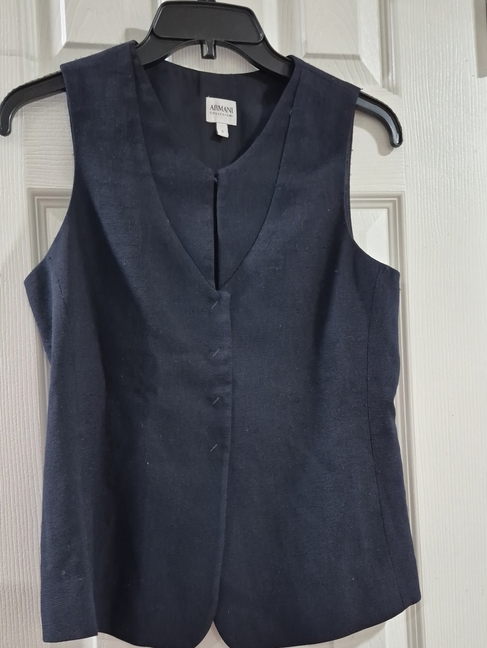 Armani Collezioni Navy Sleeveless V-Neck Vest